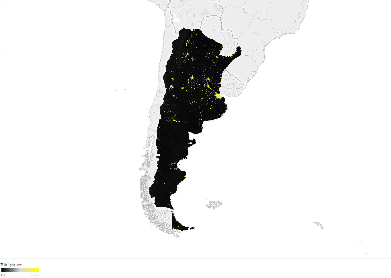 night-time light intensity