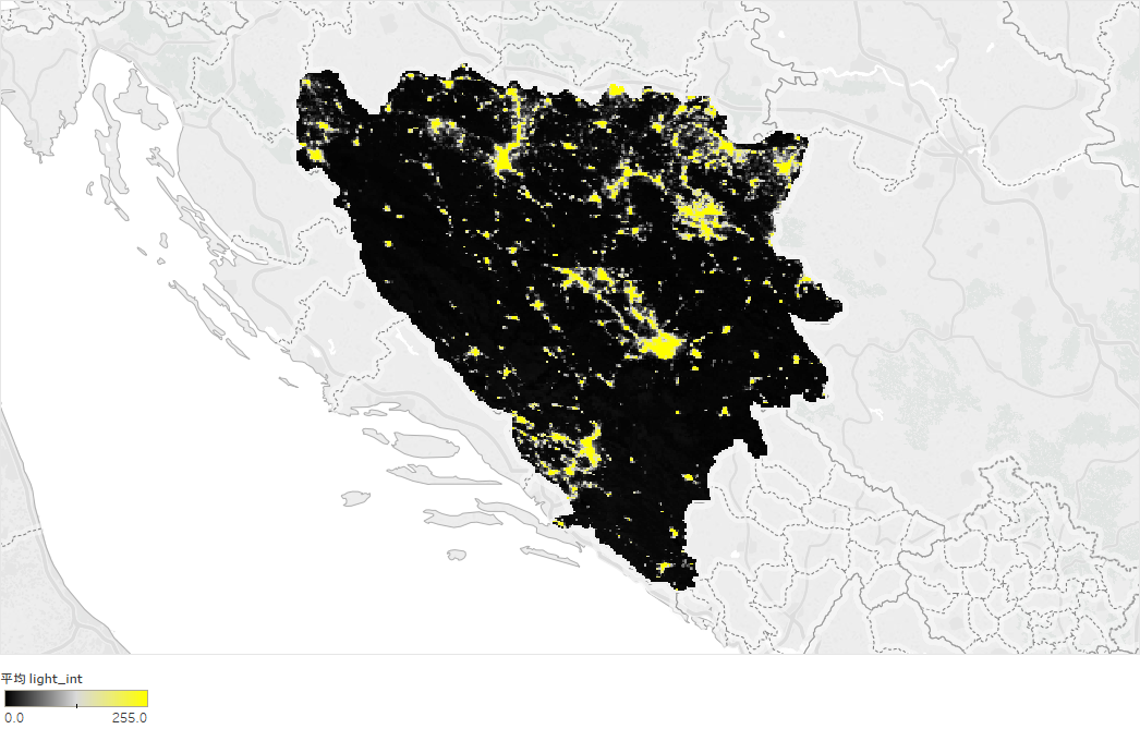 night-time light intensity