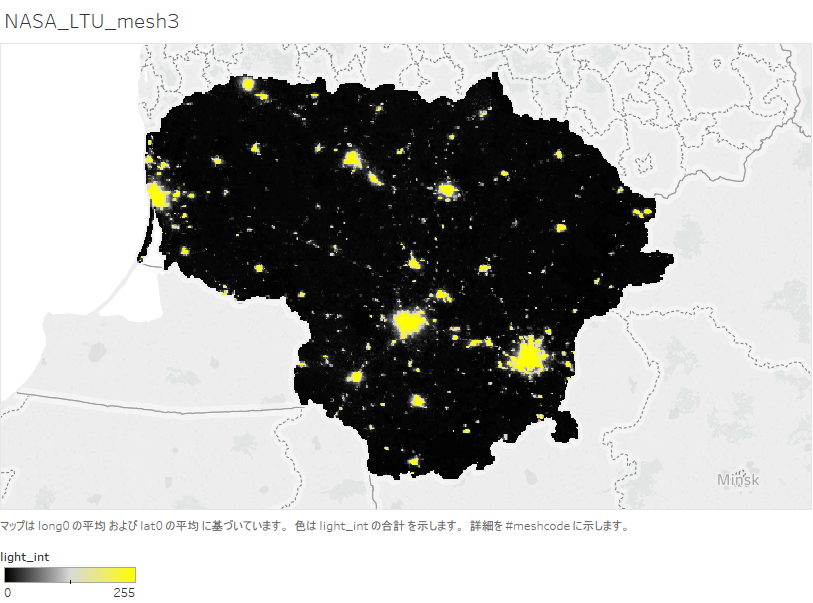 night-time light intensity